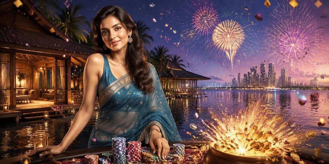 Woman in saree using mobile for casino betting in Kerala